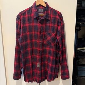 NWOT XL Zara Red and Navy Flannel